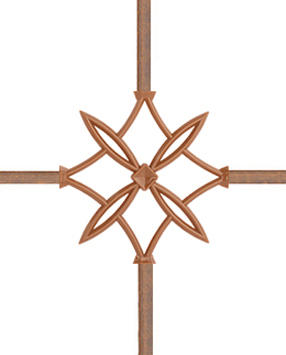 Karolaj Motifi Altın Meşe 8x18mm Dörtlü Baklava Motif